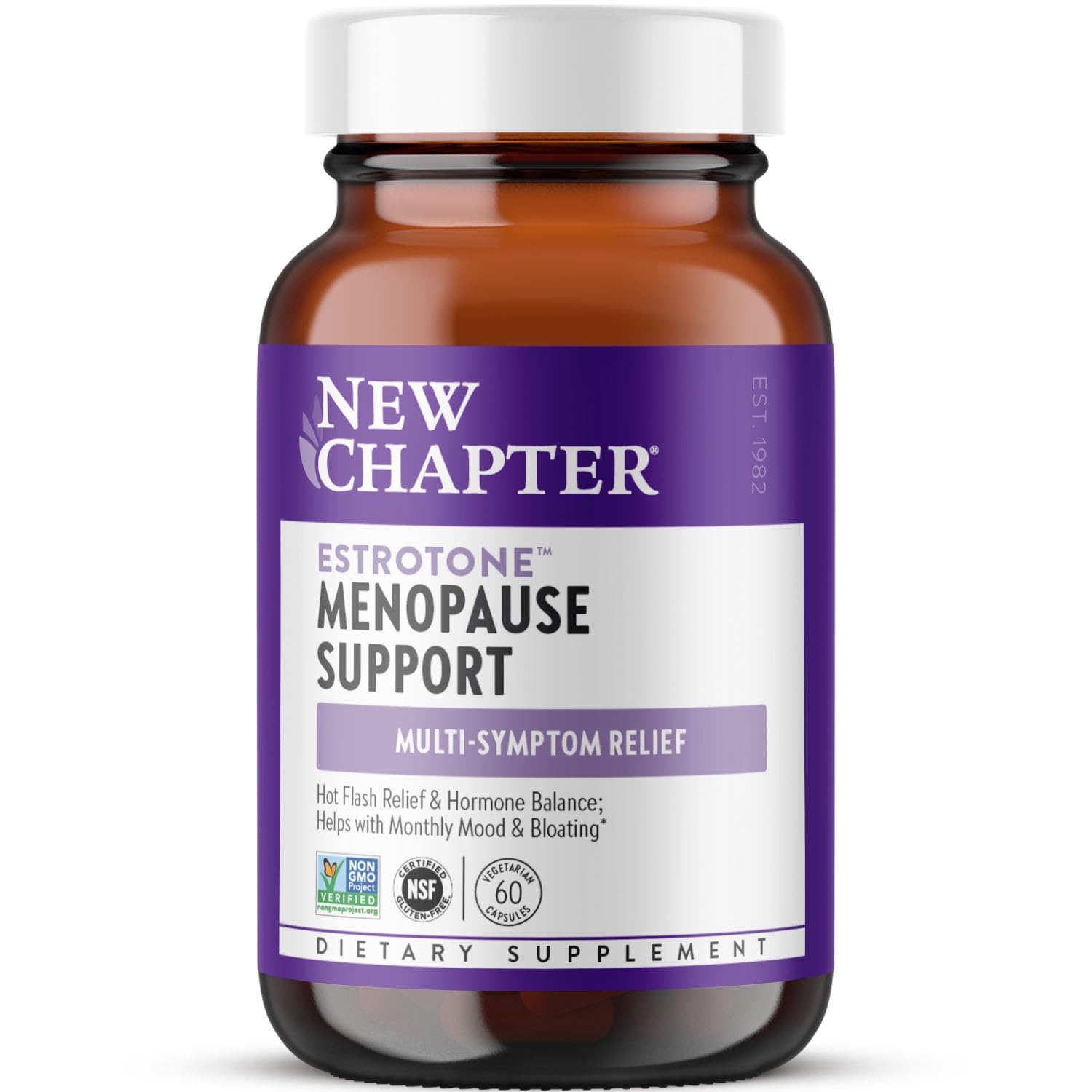 New Chapter Menopause Supplement - Estrotone Herbal Hormone Balance for Women in Perimenopause, with Black Cohosh for Hot Flash Relief & to Reduce Night Sweats + Vitex, No Added Hormones - 60 ct New ChapterAu supplements