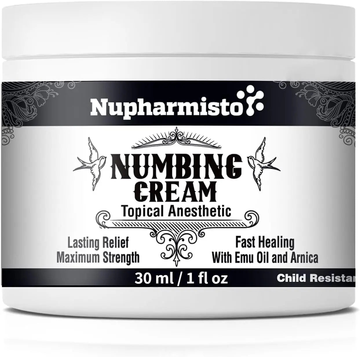 Nupharmisto Numbing Cream Maximum Strength : Long Lasting Numbing Cream with 5X Numbing - Emu Oil and Arnica 30 ml / 1 fl oz NupharmistoAu supplements