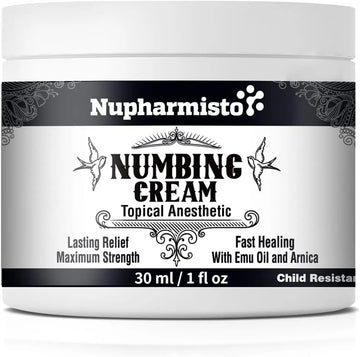 Nupharmisto Numbing Cream Maximum Strength : Long Lasting Numbing Cream with 5X Numbing - Emu Oil and Arnica 30 ml / 1 fl oz NupharmistoAu supplements