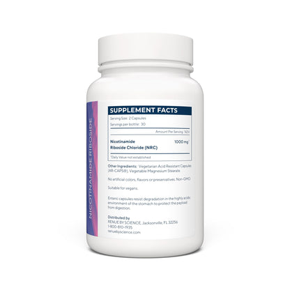 RENUE by Science Nicotinamide Riboside | High Strength NAD Supplement | 60 Nicotinamide Enteric-Coated Capsules - 1000mg Nicotinamide Riboside per Serving | Manufactured in The USA Third-Party Tested Renue By ScienceUS supplements