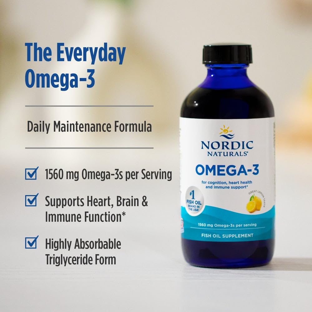 Nordic Naturals Omega-3, Lemon Flavor - 16 oz - 1560 mg Omega-3 - Fish Oil - EPA & DHA - Immune Support, Brain & Heart Health, Optimal Wellness - Non-GMO - 96 Servings Nordic NaturalsAu supplements