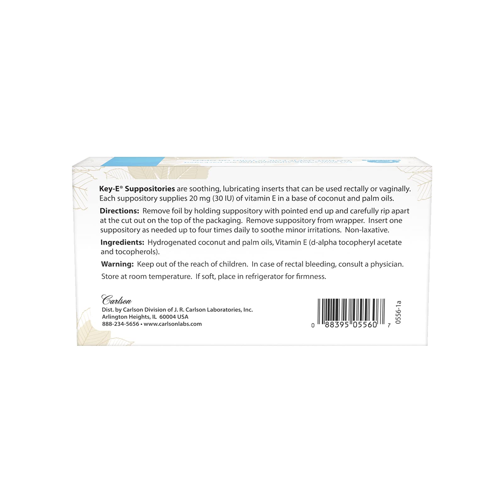 Carlson Labs Key-E Suppositories Vitamin E Soothing Inserts (2 Packages of 24 Inserts, 48Count) CarlsonAu supplements
