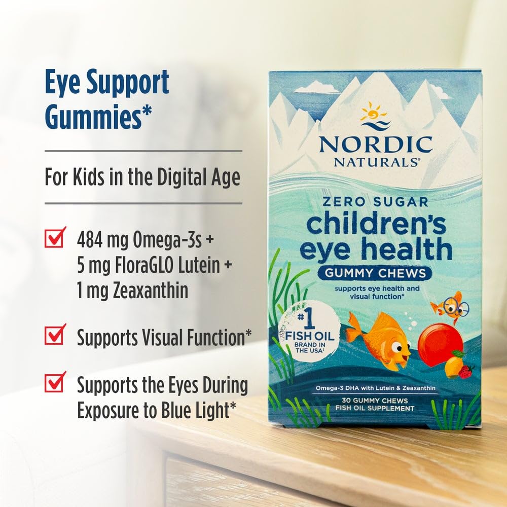 Nordic Naturals Children’s Eye Health Gummies, Strawberry Lemonade - 30 Gummies for Kids - 484 mg Total Omega-3s DHA, Lutein & Zeaxanthin - Brain Health, Antioxidant Support, Non-GMO - 30 Servings Nordic NaturalsAu supplements
