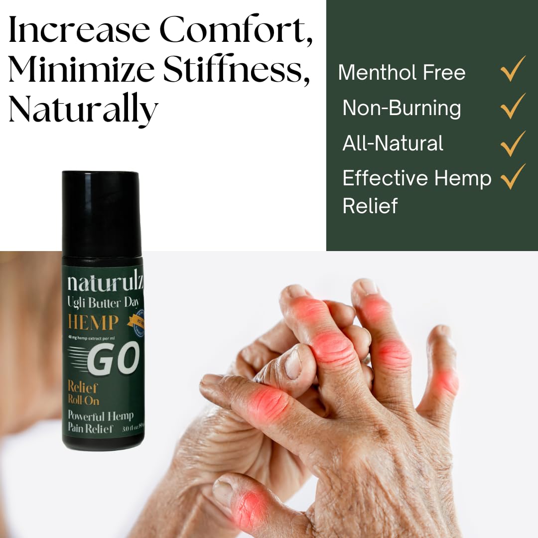 Ugli Butter Hemp Daytime Roll-On 3oz – Soothing Roll-On with Oregon-Grown Hemp, Capsaicin, Arnica & Turmeric for Back, Knee, Leg, Hip Soreness & Discomfort, Ideal for Neck & Shoulder Tightness NaturulzAu supplements