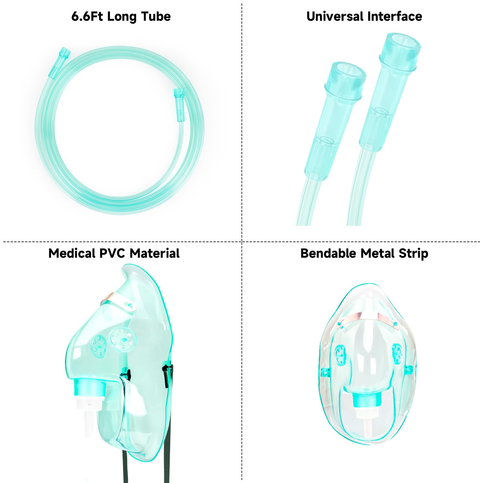 2 Pack Oxygen Mask for Face Adult with 6.6 Ft Tube and Adjustable Elastic Strap - Size XL REALBEBFFAu supplements