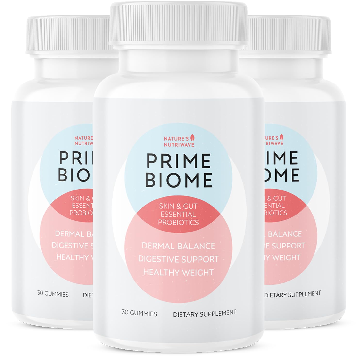 Nature’s NutriWave PrimeBiome Probiotic Gummies – Plant-Based Blend with Inulin, Lion’s Mane, Ginger & More– Non-GMO, No Stimulants,
