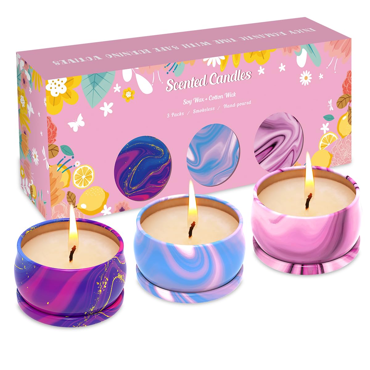 Scented Candles Set of 3, Aromatherapy Candle Set, Home Scented Candles for Winter, Holiday WeimingteAu supplements
