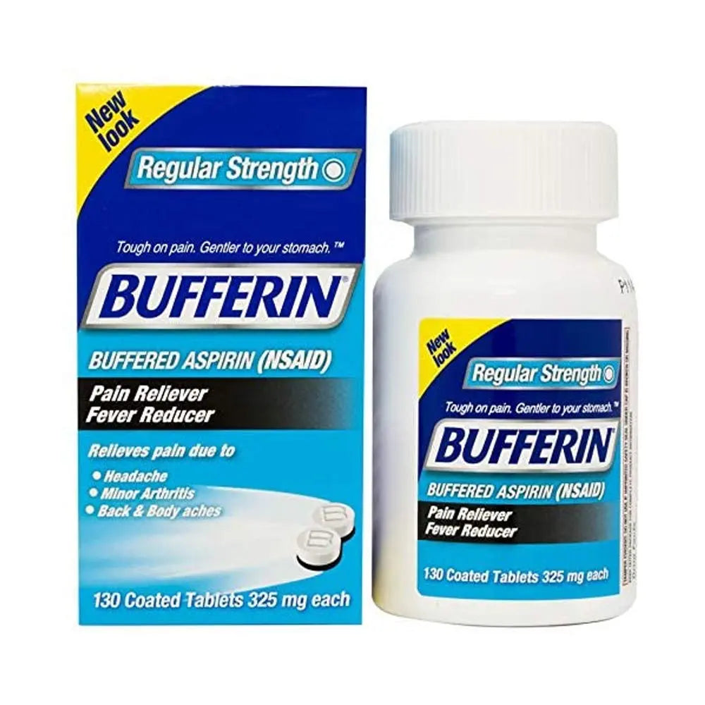 Bufferin Buffered Aspirin (NSAID) Coated Tablets Pain Reliever/Fever Reducer 130 ea (Pack of 3) BufferinAu supplements