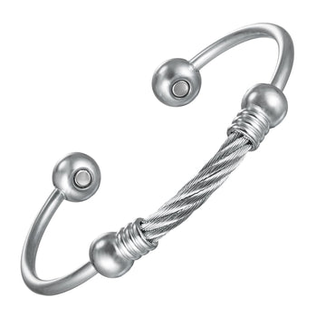EnerMagiX Magnetic Bracelet for Women for Arthritis and Joint,Twisted Cable Stainless Steel Bangle EnerMagiXAu supplements