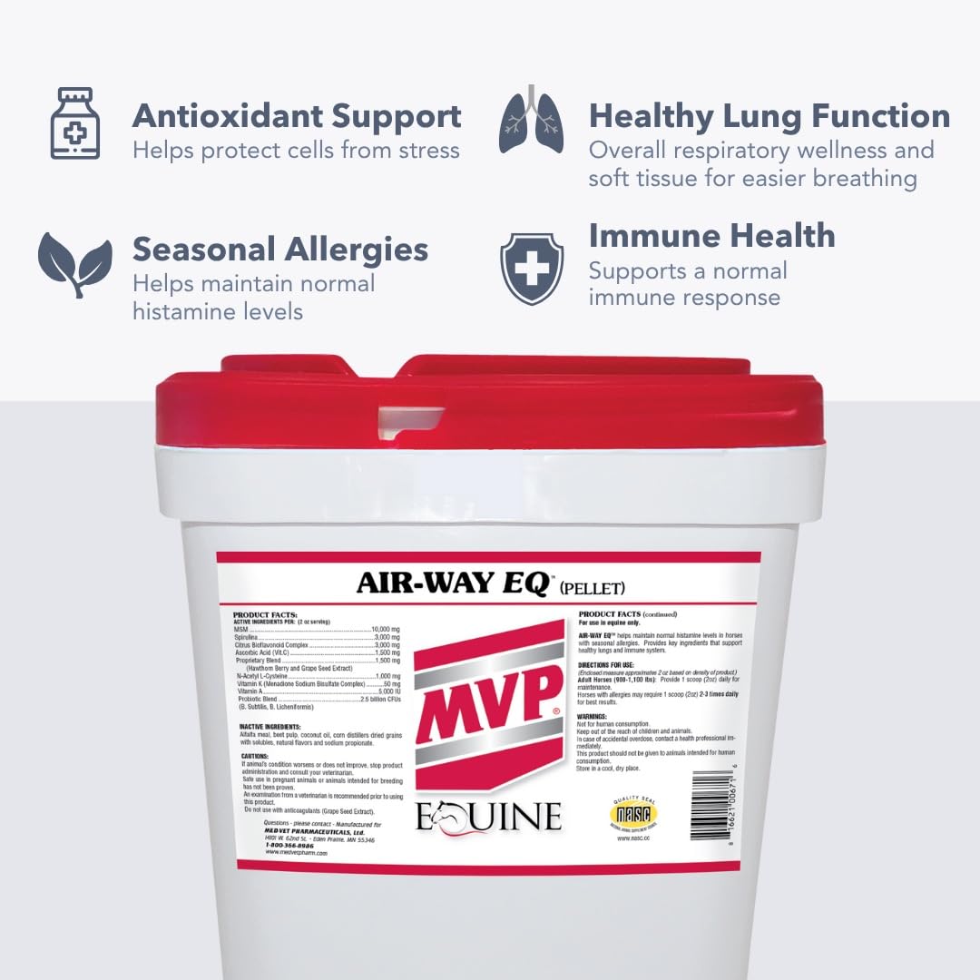MVP Air-Way EQ Supports Healthy Lung Function and Seasonal Allergy Support in Horses, 5lb - 40 Servings MVPAu supplements