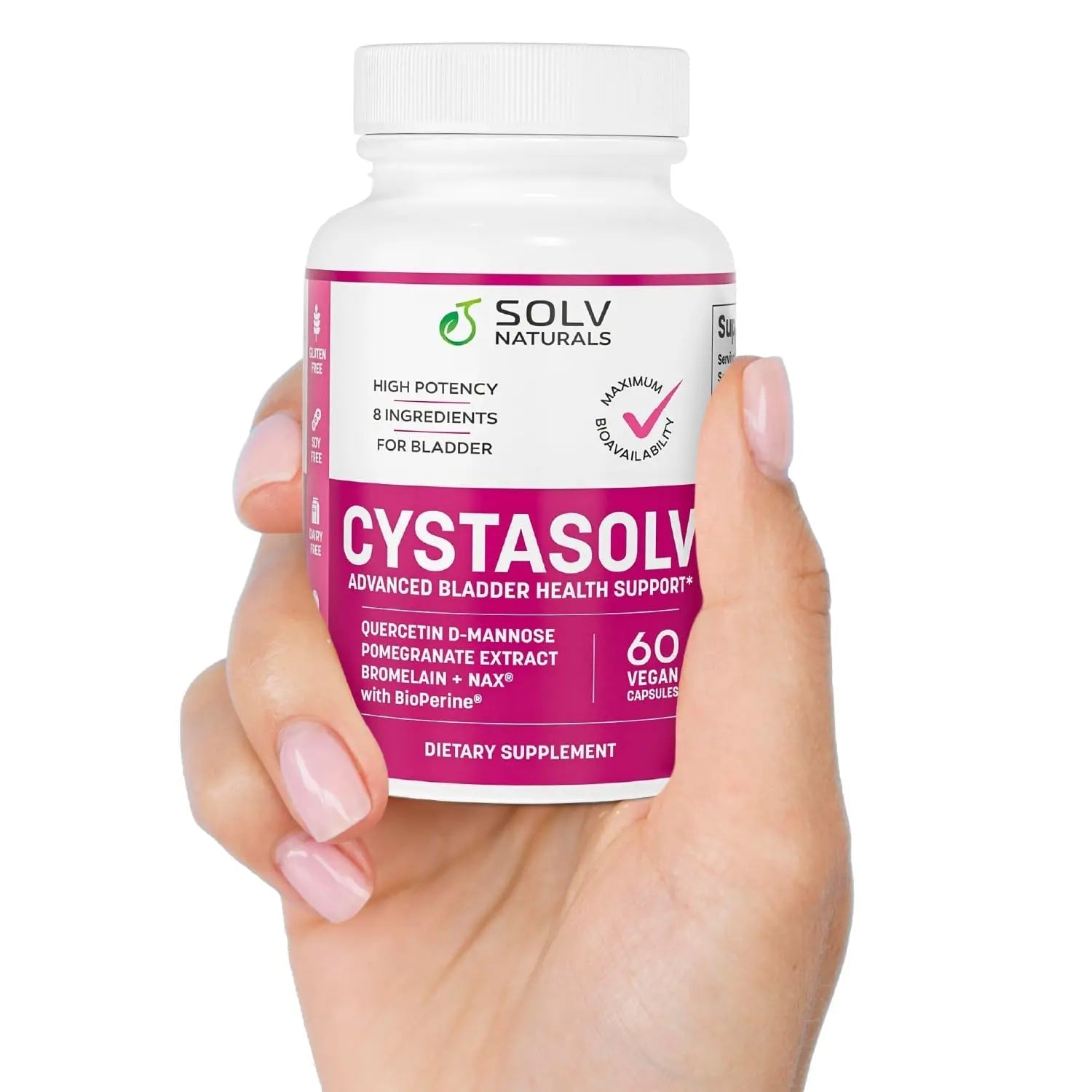 SOLV NATURALS CYSTASOLV Bladder & Pelvic Discomfort Formula - Enjoy Less Urgency & Flares* with Daily IC/BPS UTI Support – Premium Bladder & Urinary Support for Women & Men - 60 Vegan Capsules SOLV NATURALSAu supplements