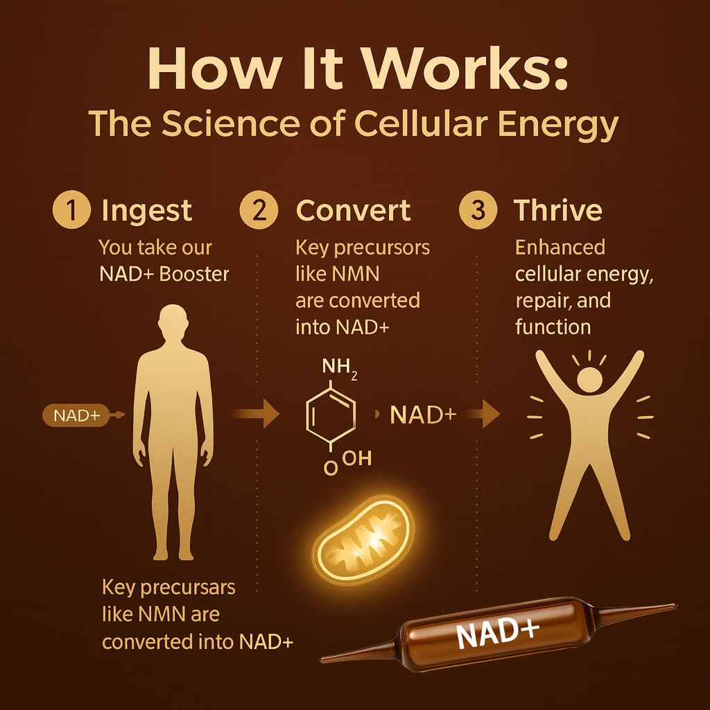 NAD Advanced Cellular Renewal - 1200mg NAD Supplement for Skin Aging Support Energy & Focus - 10 Vials (1) ARSYCHLLAu supplements
