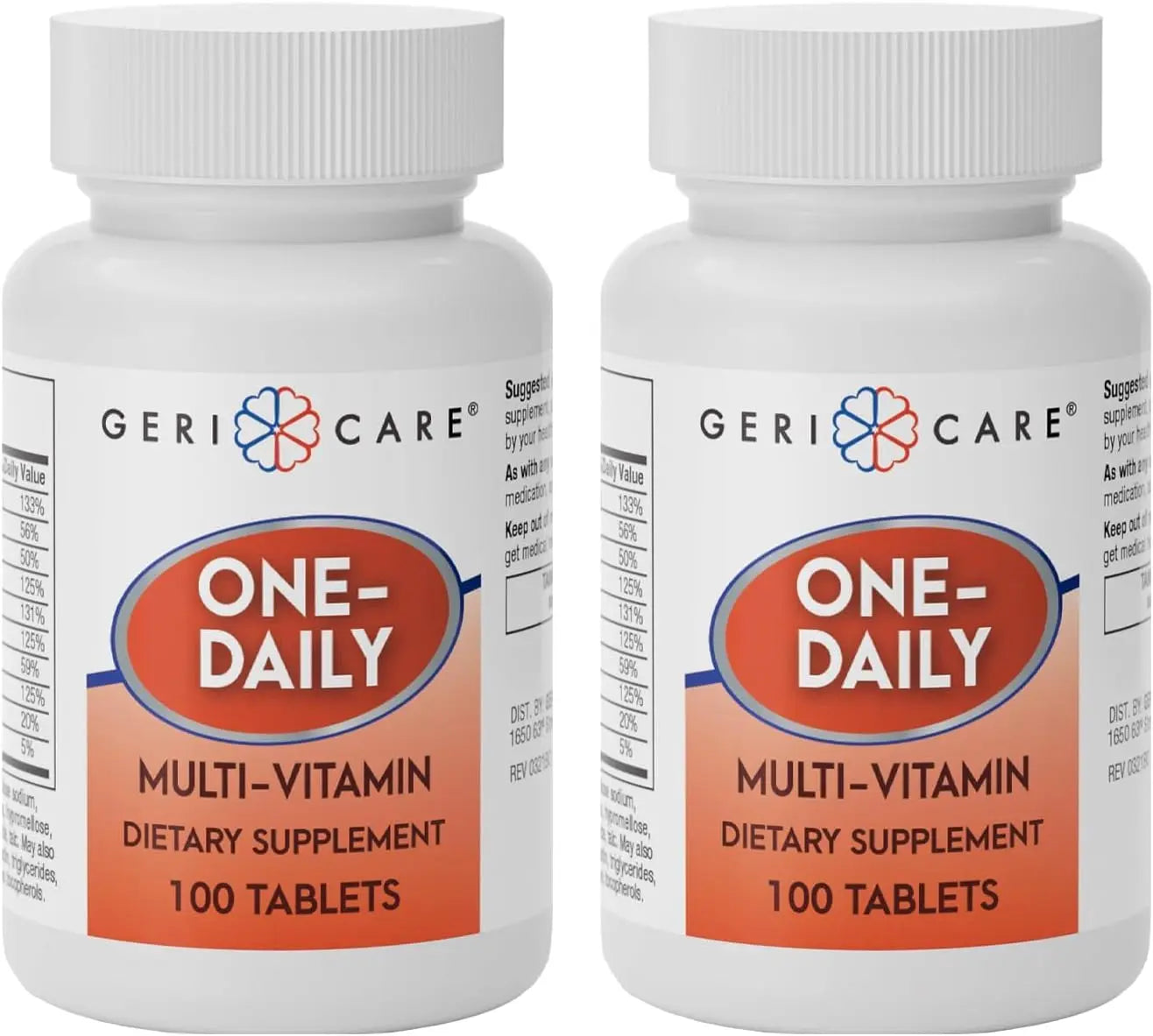 GeriCare One-Daily Multi-Vitamin Tablet, 100 Count Adult Multivitamin Supplement | Easy-to-Take Dietary Supplement with Vitamins A, C, D3, B, Calcium GeriCareAu supplements