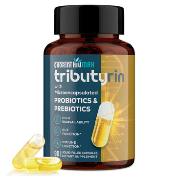Tributyrin Supplement for Gut & Immune 800mg | High Bioavailability with Microencapsulated Probiotics & Prebiotics - Advanced Liquid-Filled Tributyrin Complex, Gluten Free, 90 Capsules QuorinthiumaxAu supplements