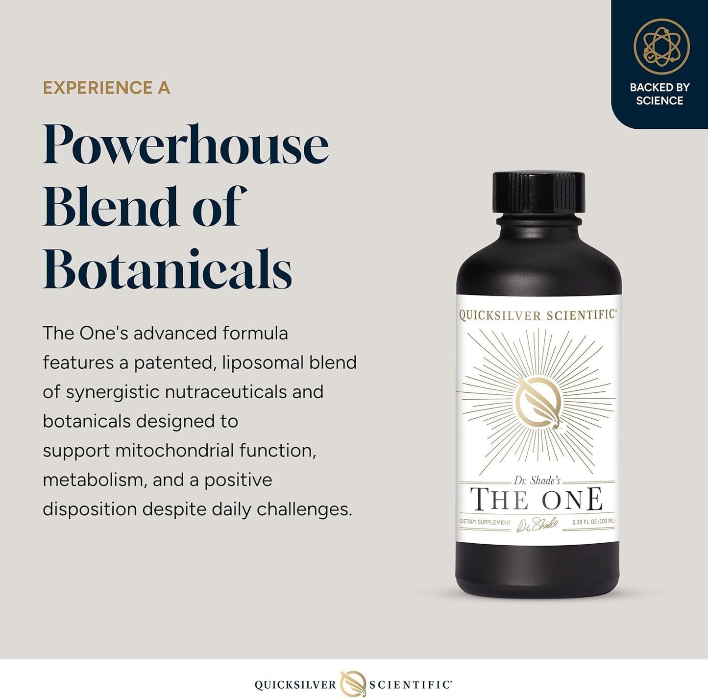 Quicksilver Scientific The ONE Mitochondrial Elixir - Mitochondria Supplement to Support Cellular Health with Phosphatidylcholine, Resveratrol, Reishi Mushroom & CoQ10 Liquid (3.38 Fl oz / 100ml) Quicksilver ScientificUS supplements