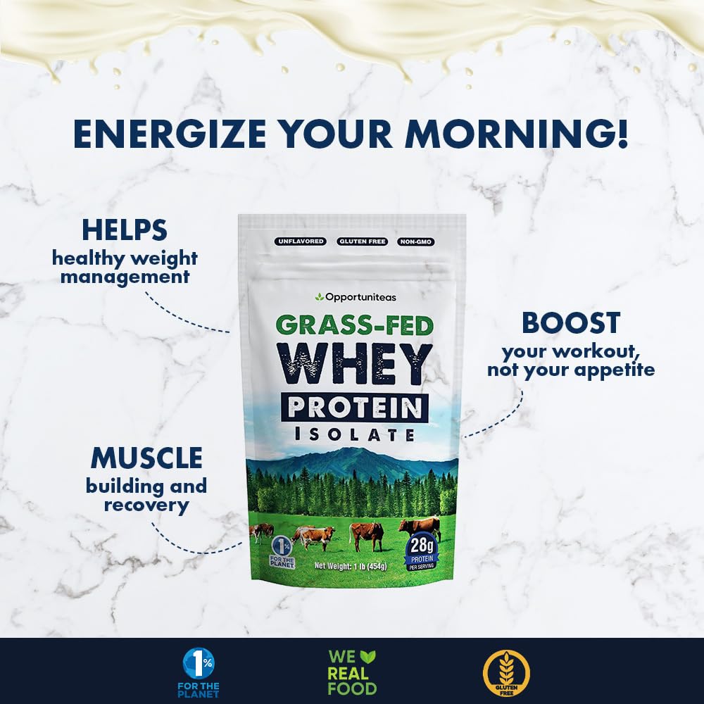 Opportuniteas Grass Fed Whey Protein Isolate Powder - Unflavored Whey Protein Isolate OpportuniteasUS supplements