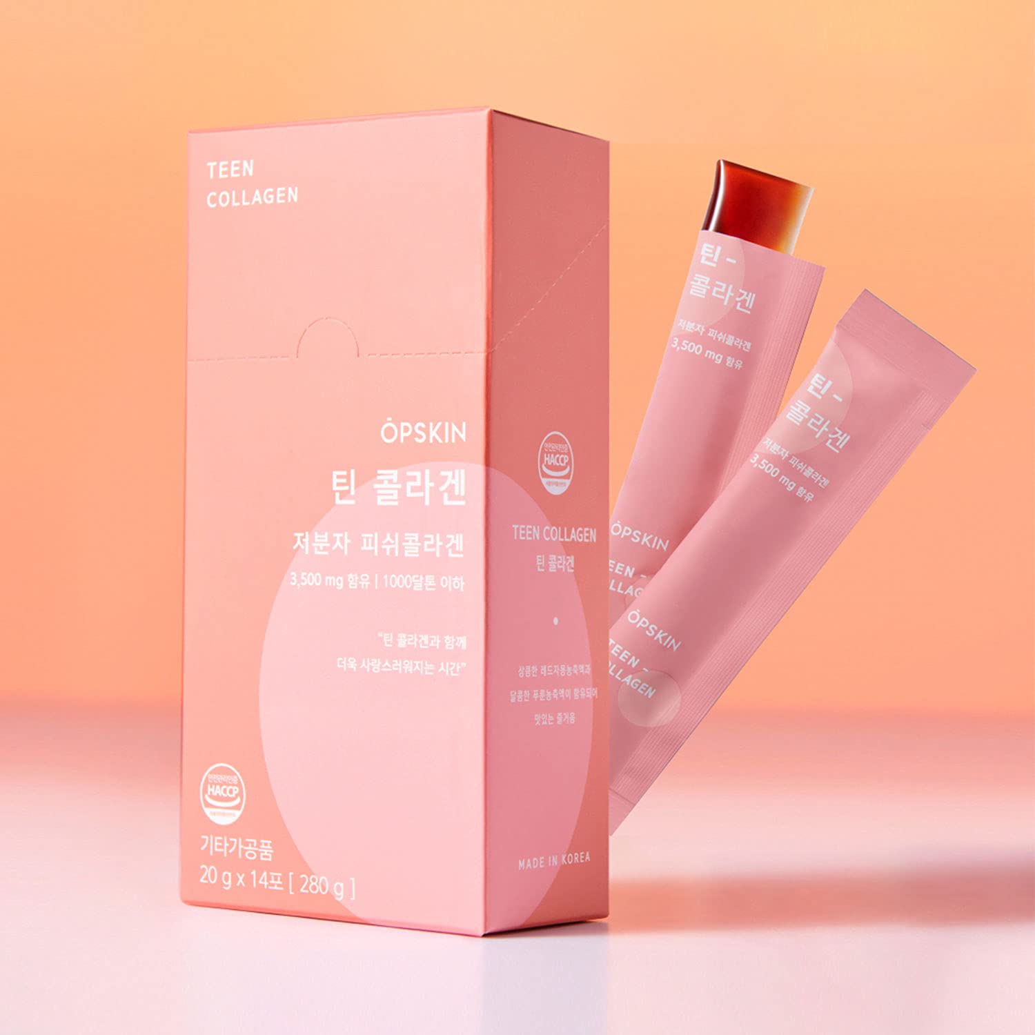 OPSKIN Teen Collagen 14 Pieces, Hydrolysed Marine Collagen Jelly, Grapefruit Flavour Gummy Sticks OPSKINAu supplements