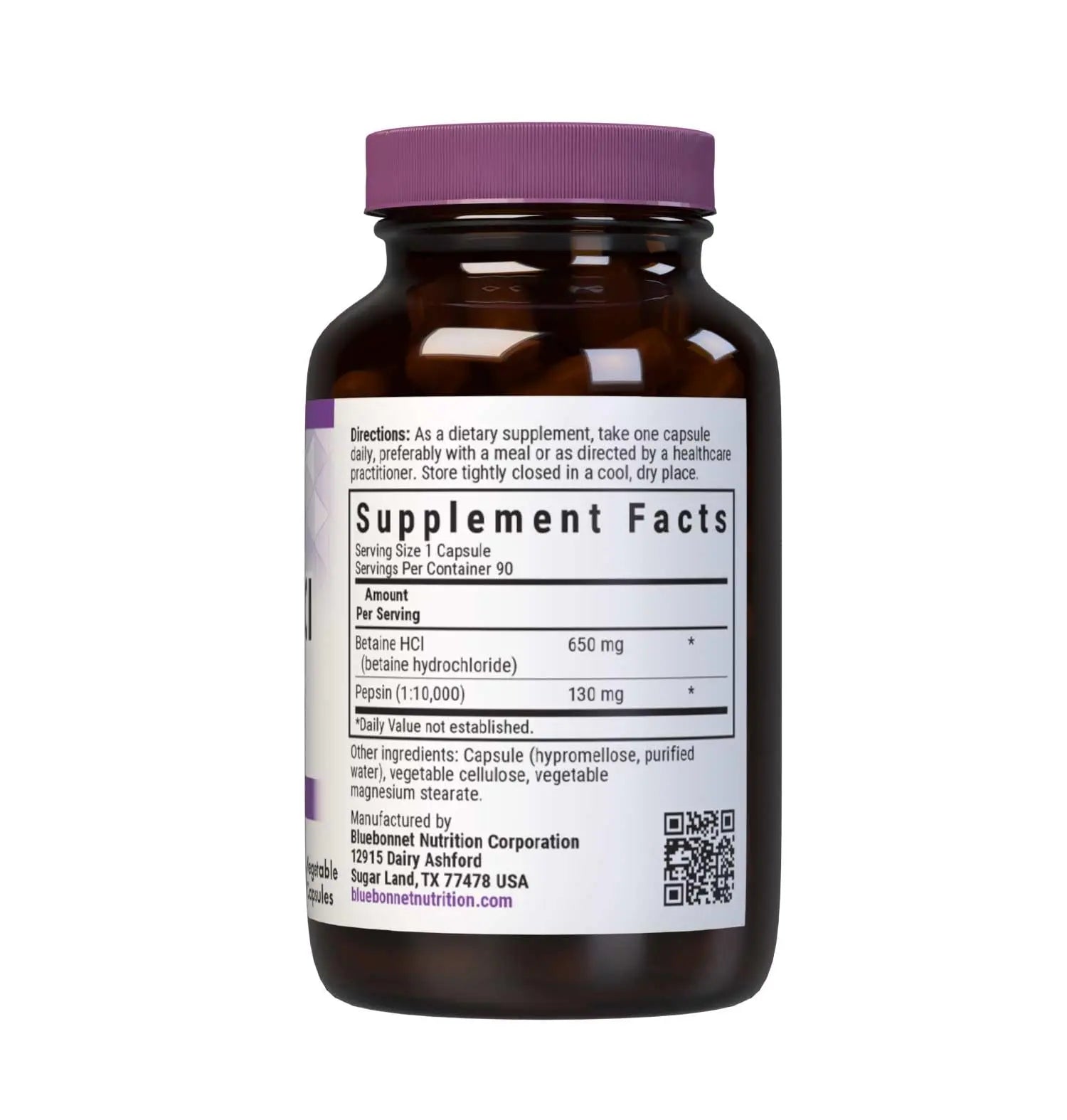 BlueBonnet Betaine HCI Plus Pepsin Vegetarian Capsules, 90 Count BlueBonnetAu supplements