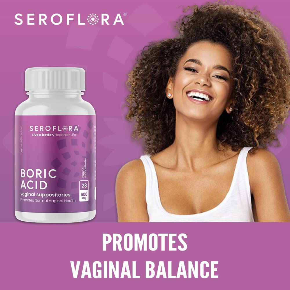 Seroflora Boric Acid Vaginal Suppositories 600 mg 28 Capsules - Boric Acid Pills for Women SerofloraAu supplements