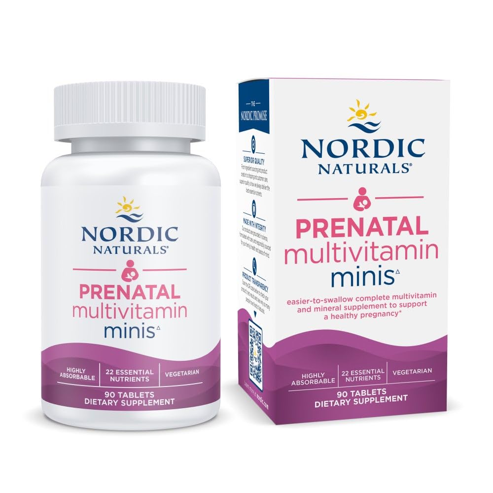 Nordic Naturals Vegetarian Prenatal Multivitamin Minis - 90 Easy to Swallow Tablets - Highly Absorbable Multivitamin and Mineral Supplement to Support Pregnancy - Non-GMO, 30 Servings Nordic NaturalsAu supplements
