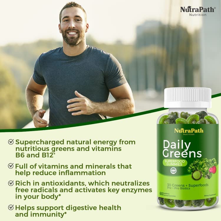 Superfood Daily Greens Gummies - Fruits, Veggies, and Super Foods for Immunity, Energy - 60 Gummies NutraPathAu supplements