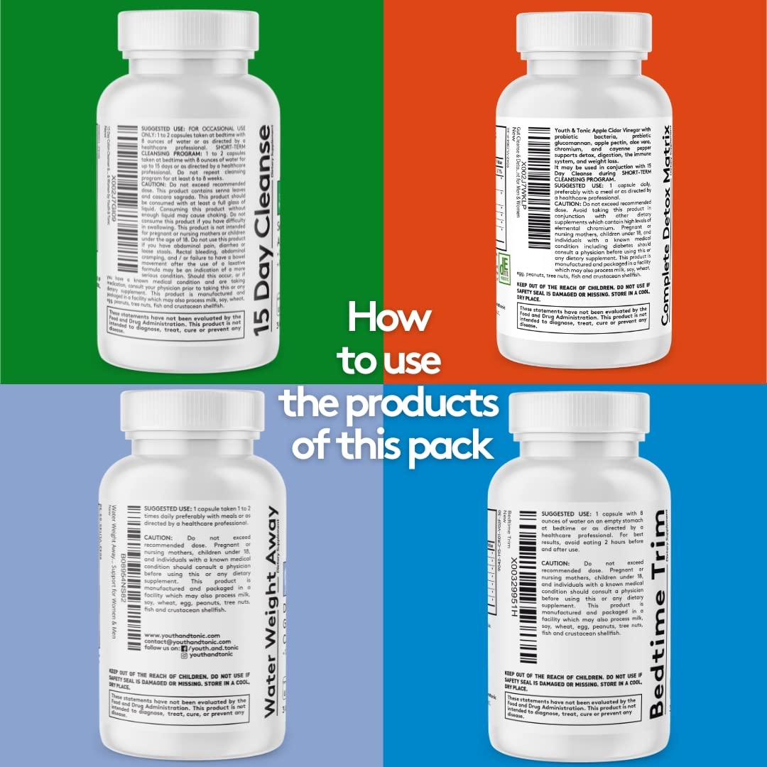 Youth & Tonic Bedtime Trim Detox Cleanse Kick Off Weight Management - 120 Pills Youth & TonicUS supplements