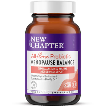 New Chapter All-Flora Probiotic Menopause Balance, Ultra-Concentrated Probiotics for Women with Black Cohosh for Menopause Hot Flashes, 100% Vegan, 30 Vegan Capsules New ChapterAu supplements