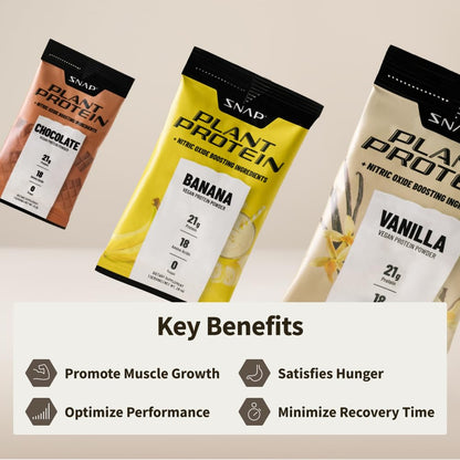 Snap Supplements 100% Plant Based Protein Powder Stick Packs with Nitric Oxide Booster Snap SupplementsUS supplements