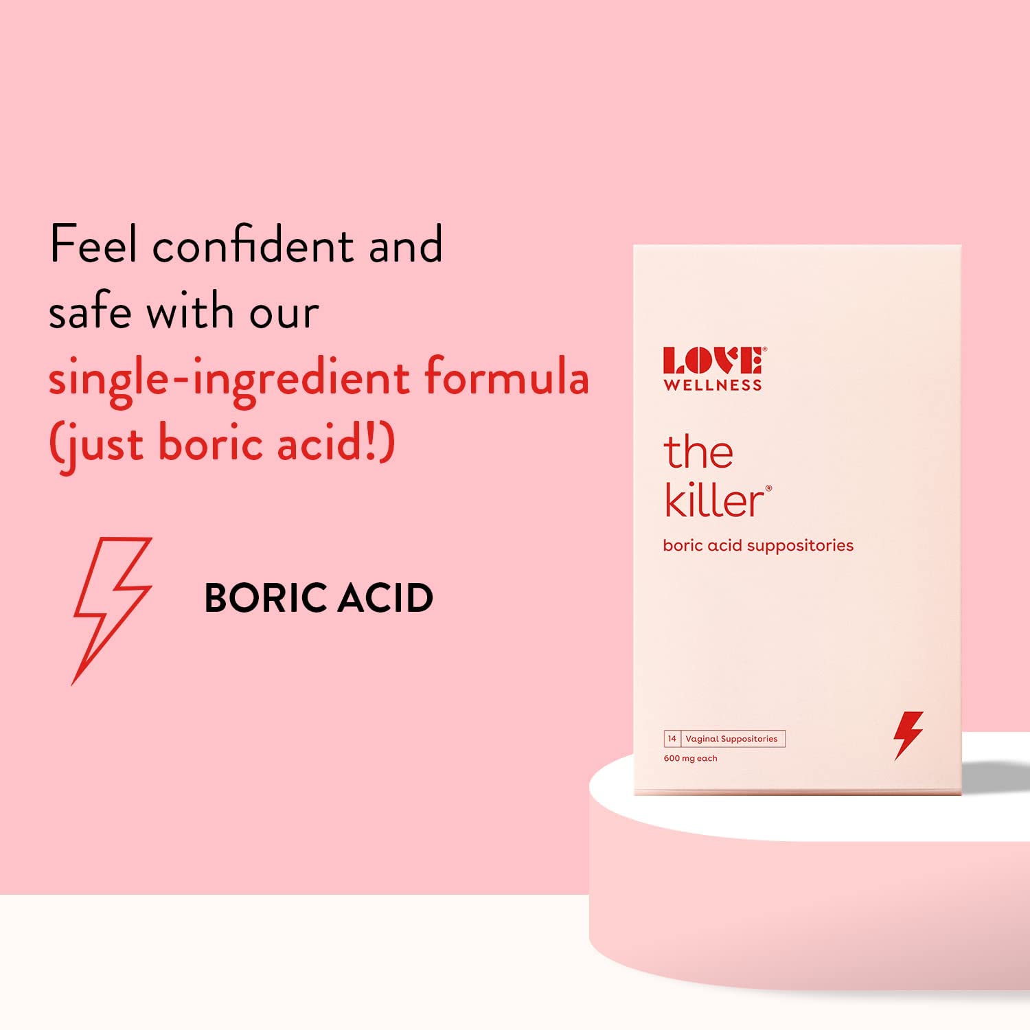 Love Wellness Boric Acid Suppositories for Women, The Killer | Vaginal Supp Love WellnessAu supplements