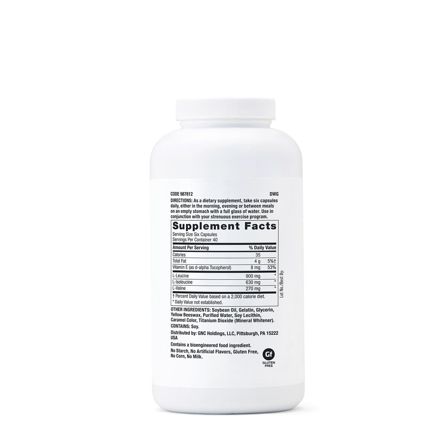 GNC Pro Performance BCAA 1.8g, 3rd Party Tested Supplement for Men & Women, Branched Chain Amino Acids, Essential Amino Acids Supports Muscle Protein Synthesis, 240 Softgels, 40 SVG GNCAu supplements