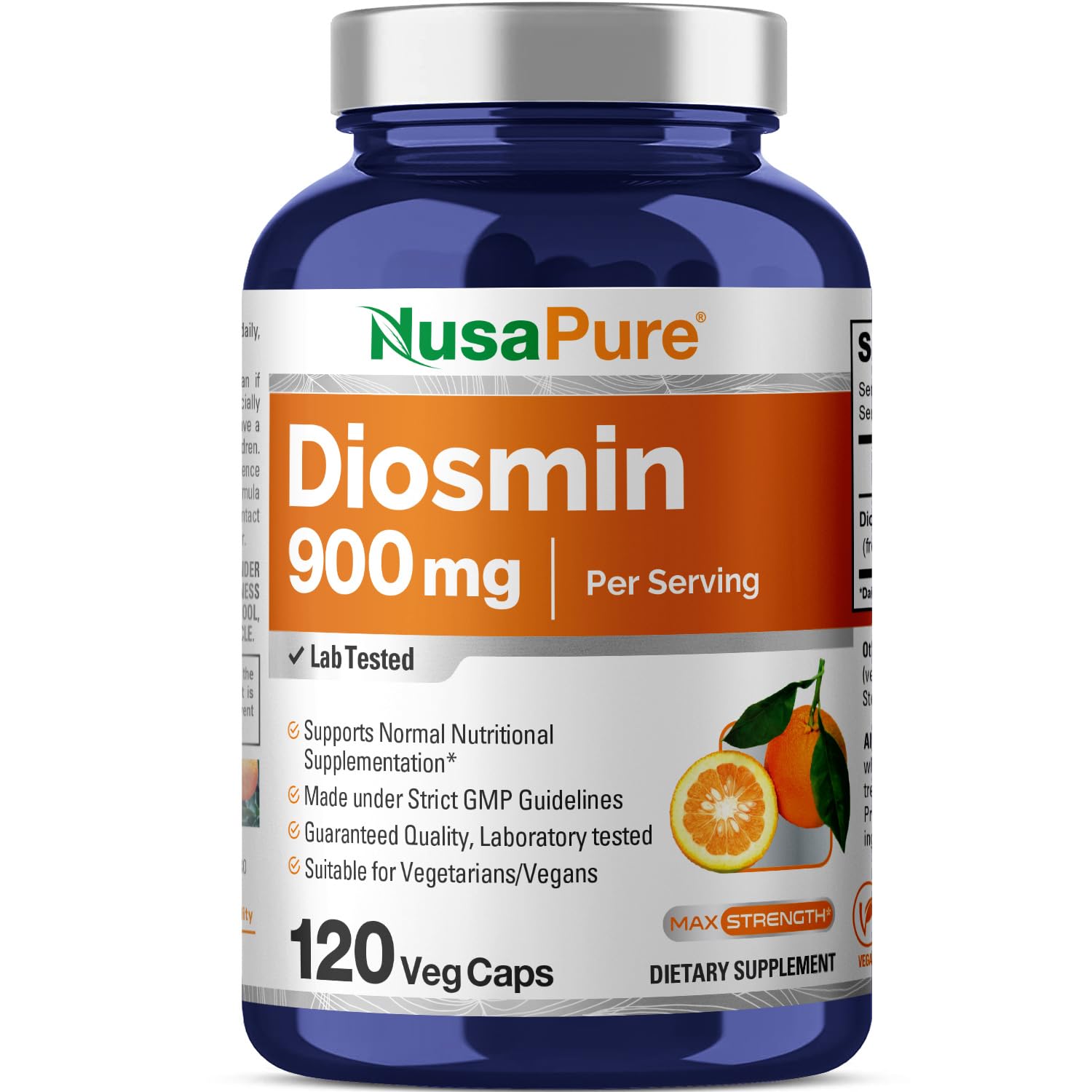 NusaPure Diosmin 900mg per Serving 120 Veggie Caps (Non-GMO, Vegan) NusaPureAu supplements