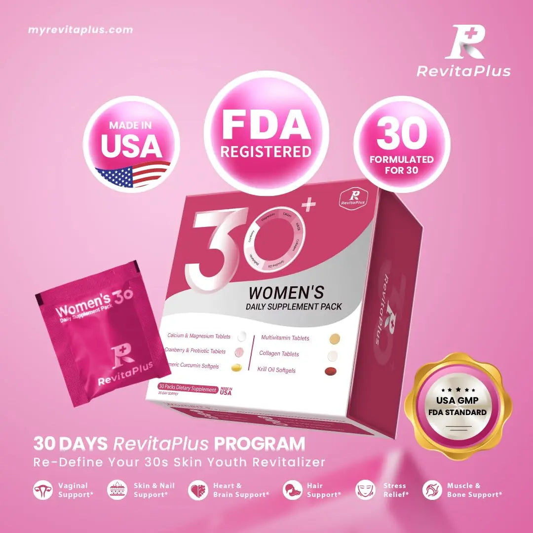 RevitaPlus Multivitamin for Women with Vitamin A,B,C,D3,E,K2,Biotin, Collagen,Krill Oil,Cranberries Supports Energy,Wellness,Beauty and Immune RevitaPlusAu supplements