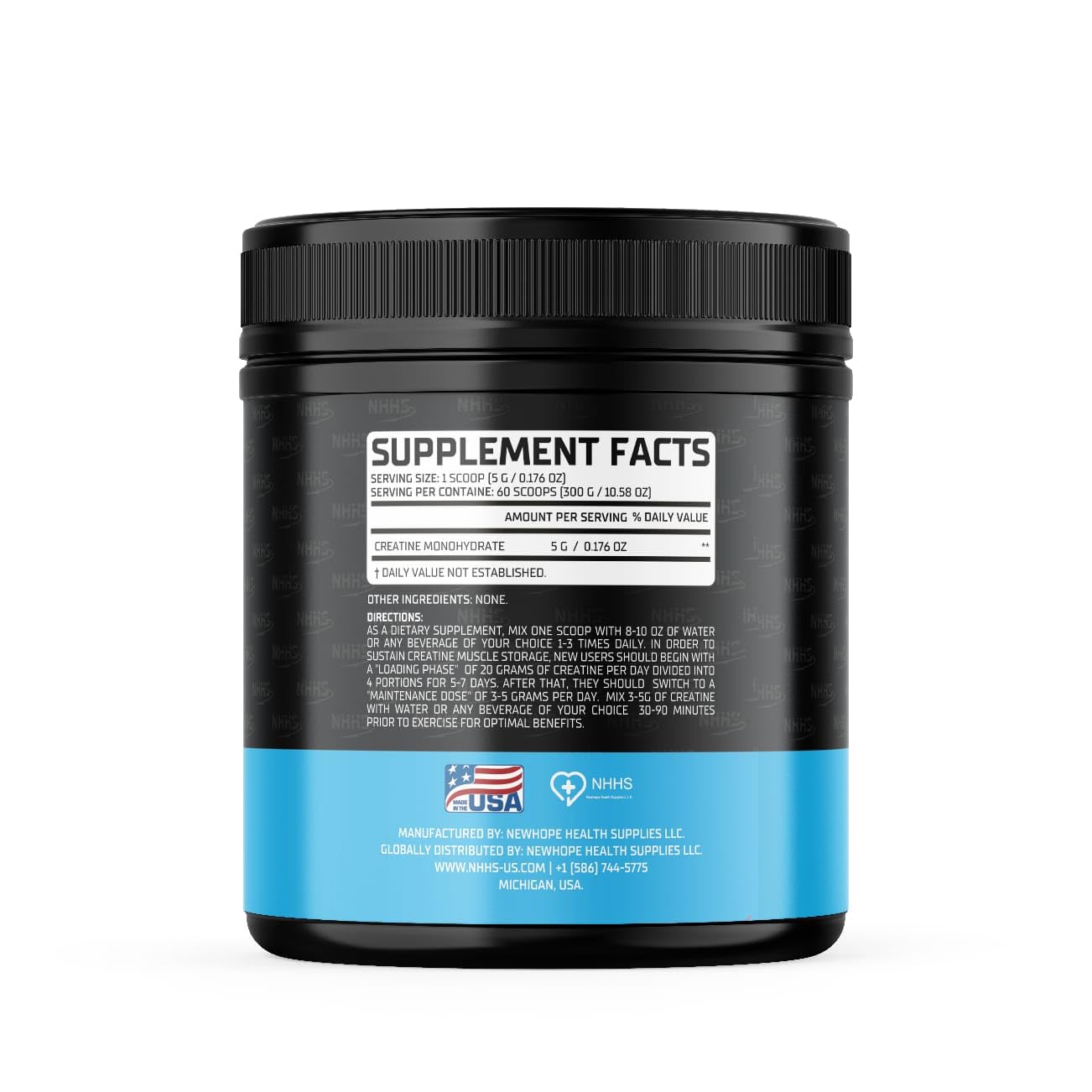 NHHS Micronized Creatine Monohydrate – Supports Strength & Muscle Performance | Ultra-Pure, Unflavored, 60 Servings, 300 Grams – Made in USA, Gluten-Free, Non-GMO NHHSAu supplements
