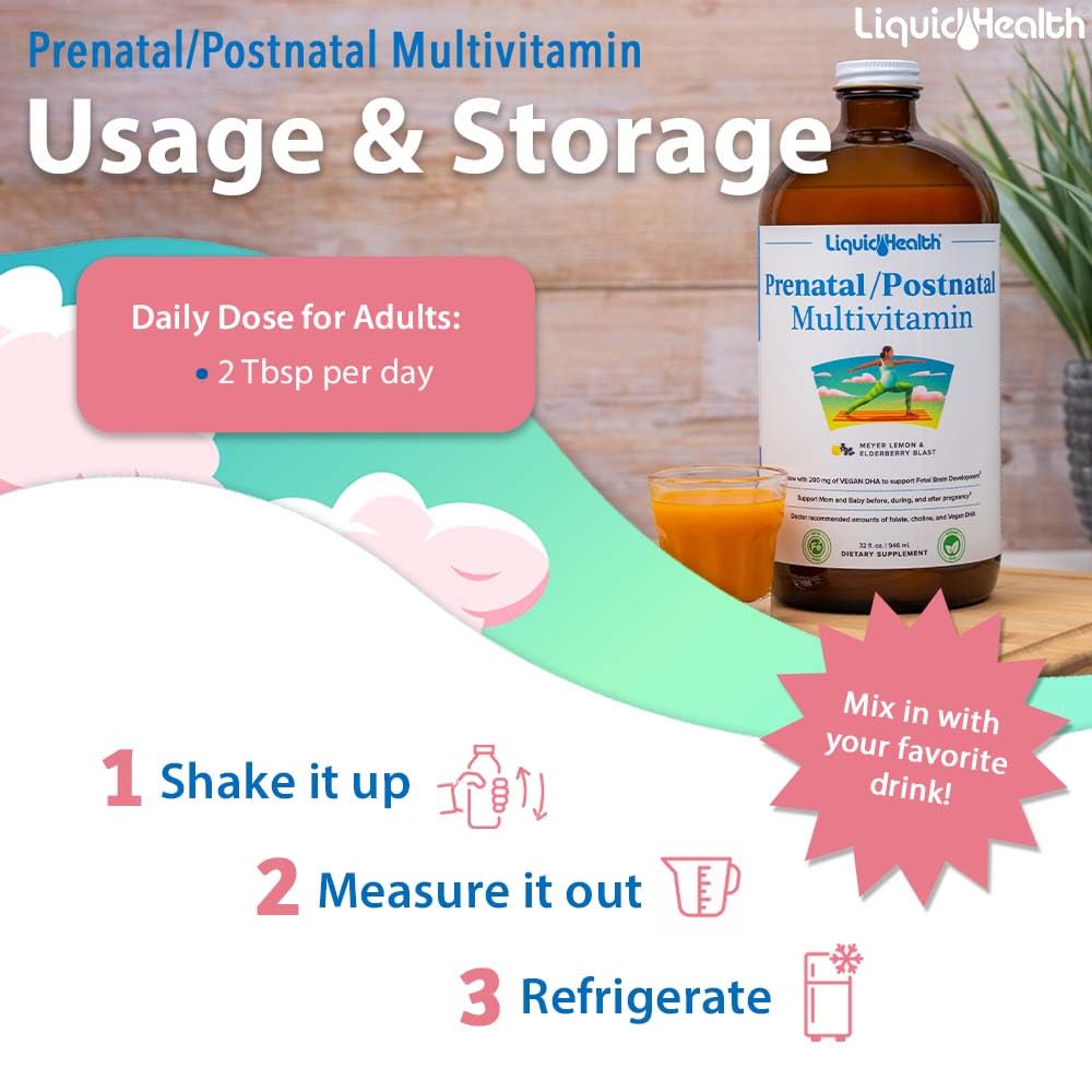 LIQUIDHEALTH Prenatal/Postnatal Multiple Liquid Women's Multivitamin with Real Folate LIQUIDHEALTHAu supplements