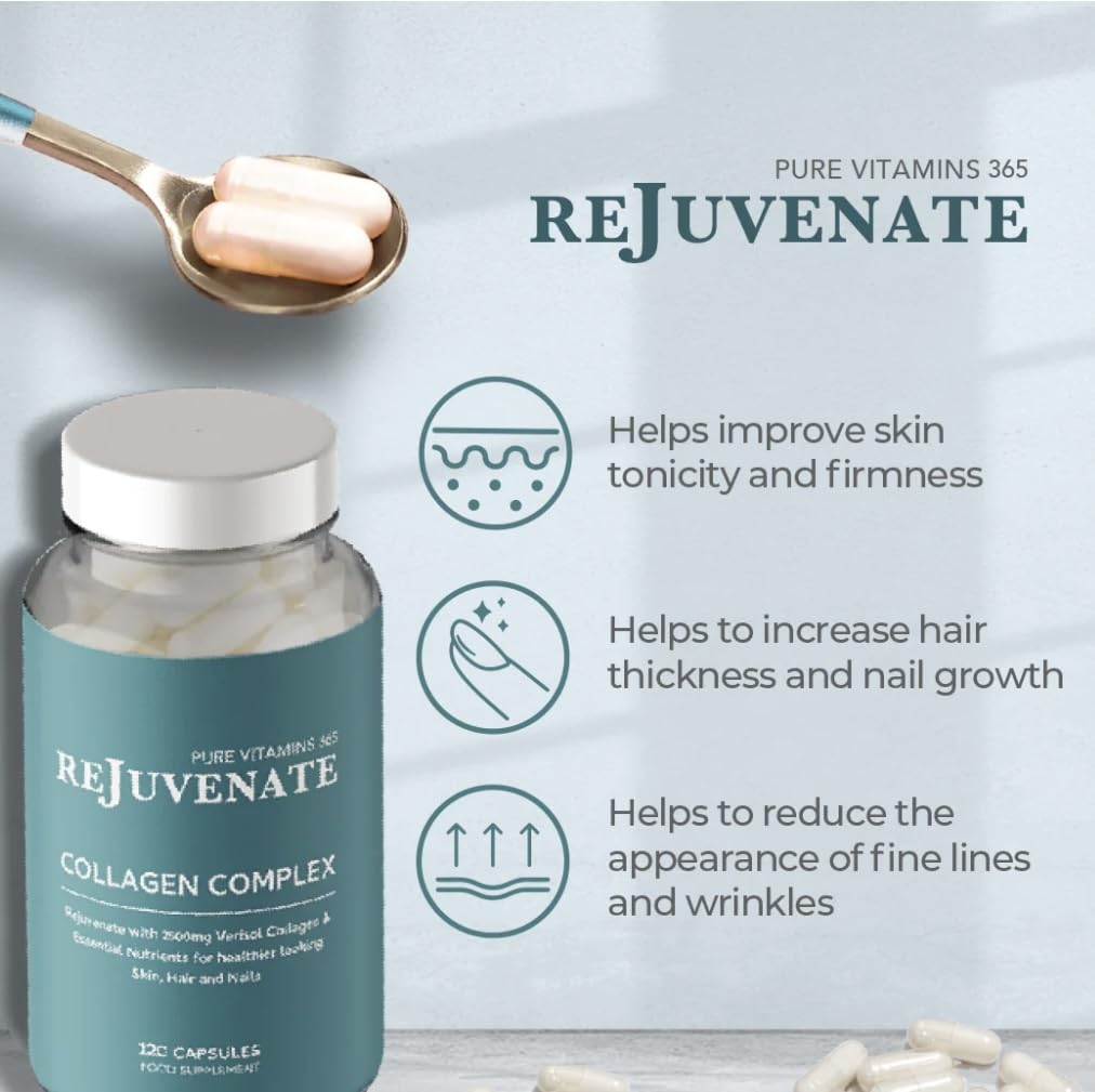 Rejuvenate premium Collagen Capsules - 2500mg High Strength Verisol Bovine Collagen Supplement GenericAu supplements