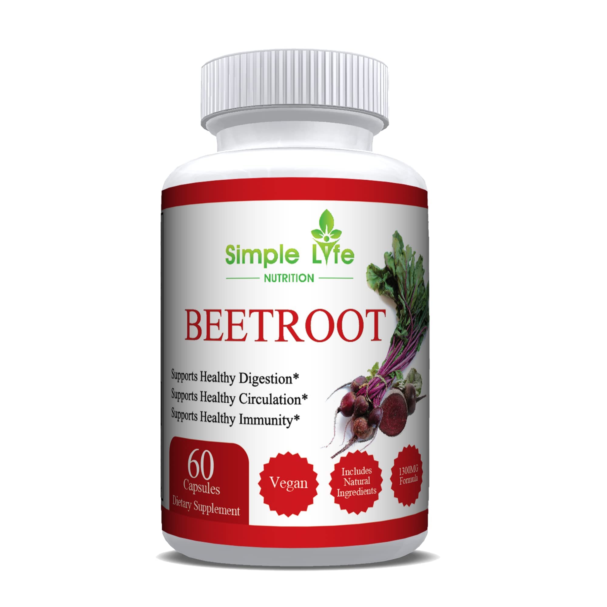 Simple Life Nutrition Organic Beet Root Powder Capsules - Nitric Oxide Booster for Men Simple Life NutritionAu supplements