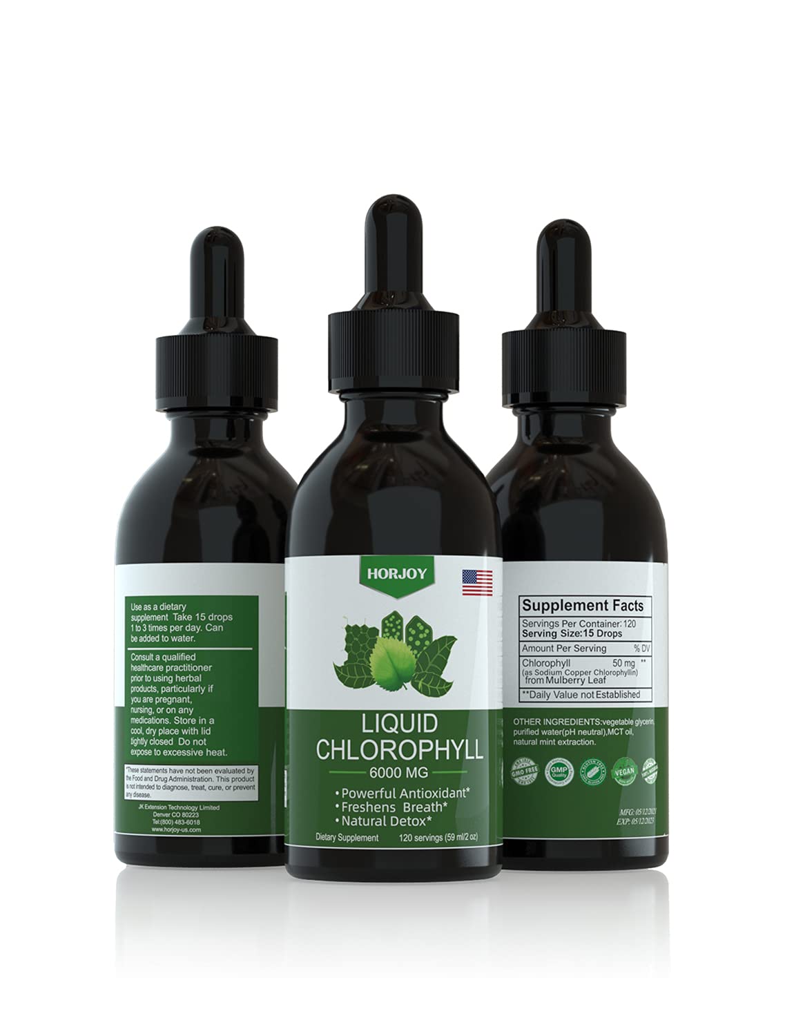 Chlorophyll Liquid Drops - 100% Natural Energy Booster and Immune Support - Internal HorjoyUS supplements
