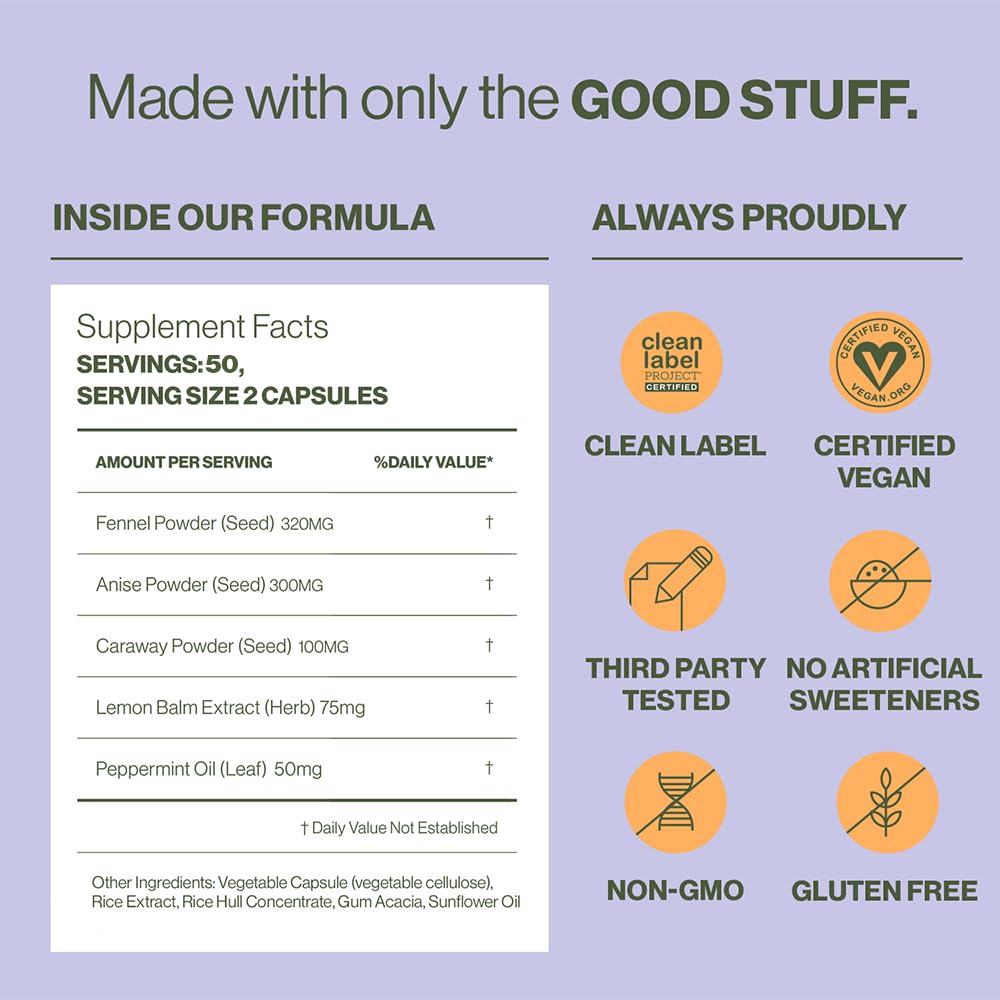 Hilma Natural Gas & Bloating Relief - with Lemon Balm, Fennel & Peppermint Leaf HilmaUS supplements