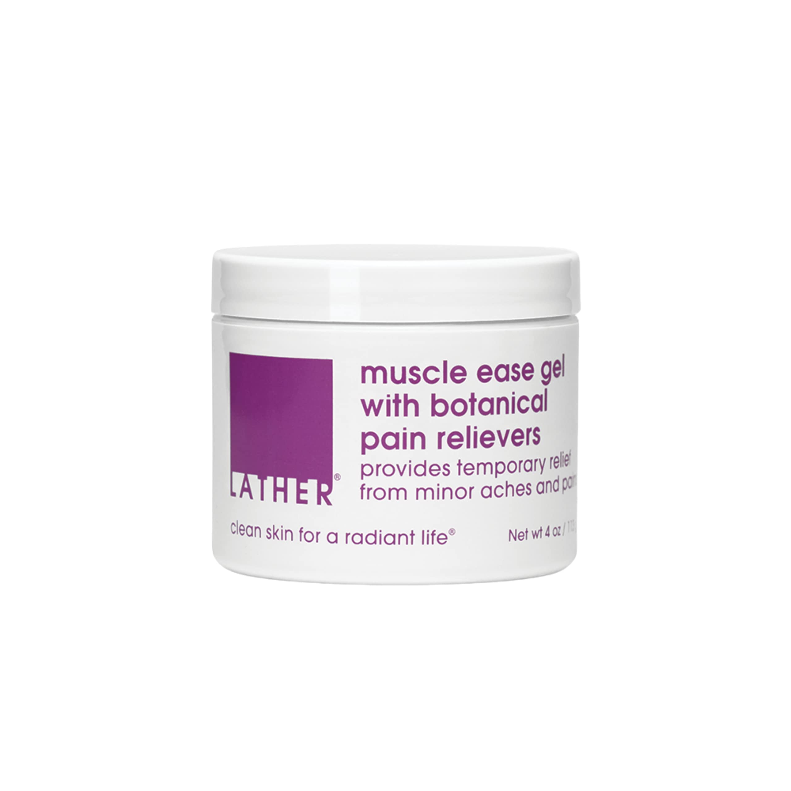 LATHER Muscle Pain Relief Gel - Muscle Therapy to Aid Muscle Soreness - Fast Acting Gel with Menthol Helps Ease Back Pain Relief, Neck Pain Relief, Knee Pain Relief, Lower Back Pain Relief - 4 Oz LATHERAu supplements