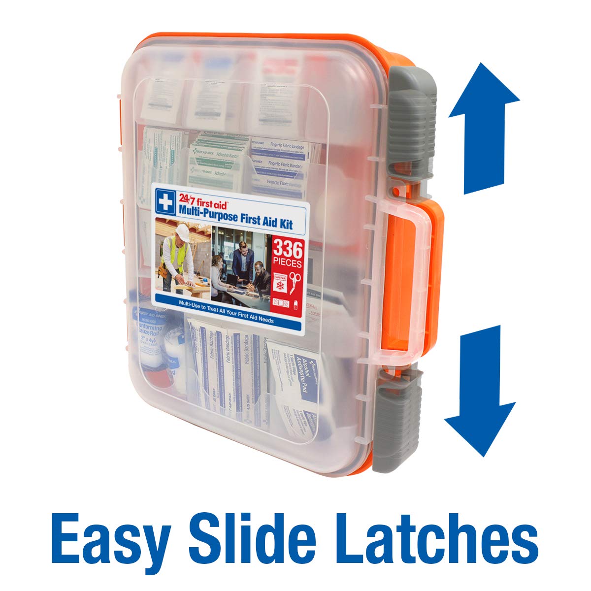 336 Piece First Aid Kit, Plastic Case 24/7 First AidUS supplements