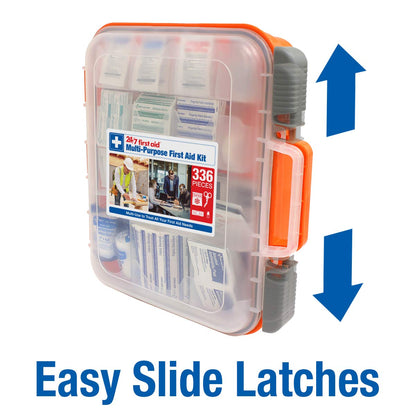 336 Piece First Aid Kit, Plastic Case 24/7 First AidUS supplements