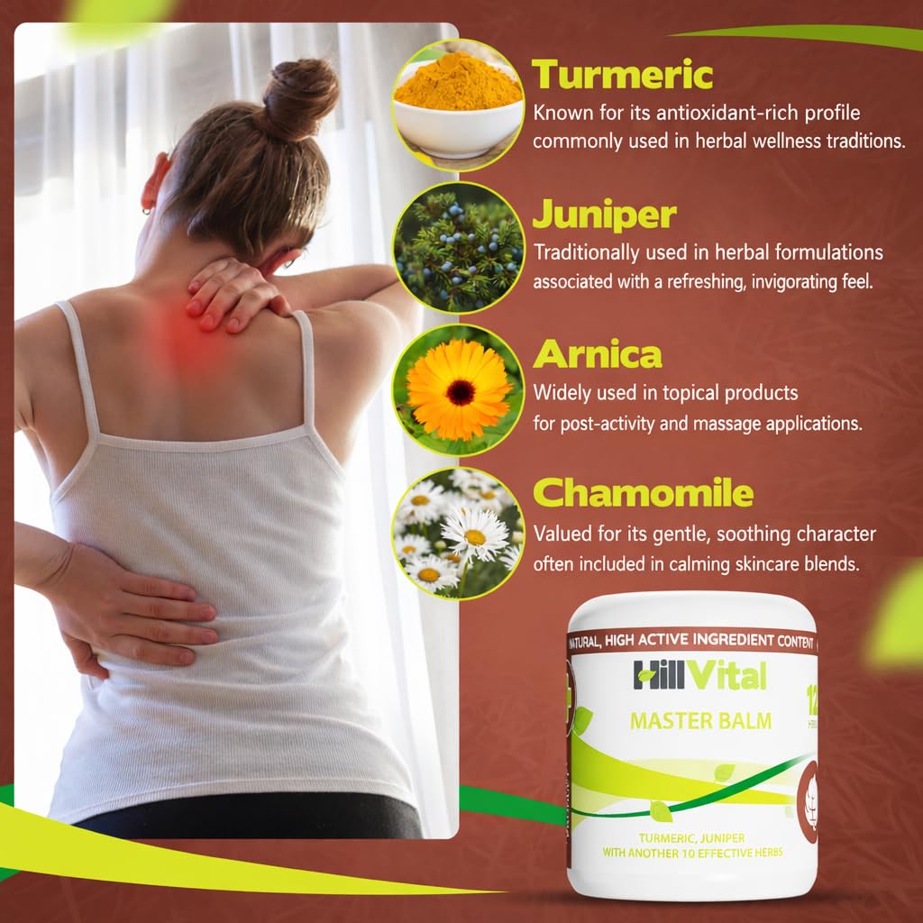 HillVital Herbal Joint Care Balm – Soothing Arnica & Turmeric Blend for Muscles & Joints – Lightweight Herbal Cooling Gel with Mint & Rosemary – Fast-Absorbing Natural Topical Cream Hill Vital Natural SolutionsAu supplements