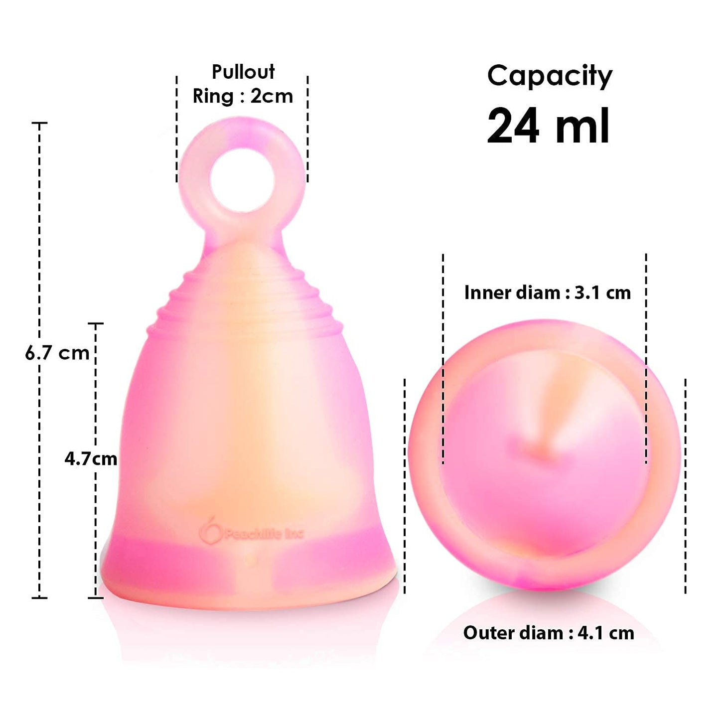 Peachlife Boric Acid Suppositories and Small Soft Menstrual Cup with Ring Pull PeachlifeUS supplements