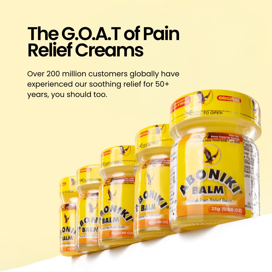 Aboniki Powerful Topical Pain Relief Balm with Natural Ingredients | Fast-Acting Soothing Relief for Joints & Muscle Pain, Soreness, Cramps | Long Lasting Full Body Rub (12 Plastic Jars) AbonikiAu supplements