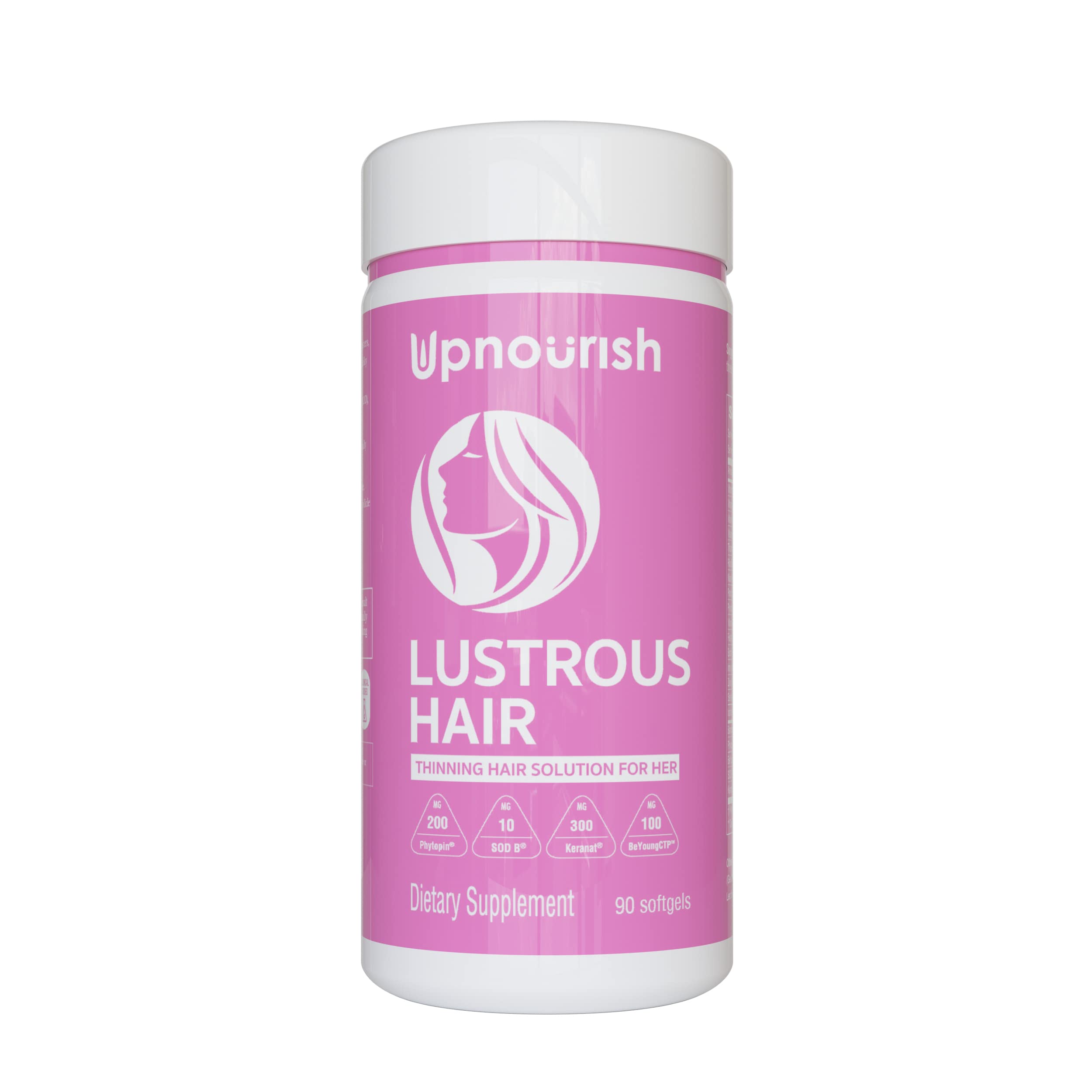 UpNourish Hair Growth Vitamins for Women - Proven Hair Supplement with KERANAT, DHT Blocker PHYTOPIN, Biotin 5000 mcg & SOD, Hair Vitamins for Faster Hair Growth, Hair Loss & Thinning Hair - 90 ct UpNourishAu supplements