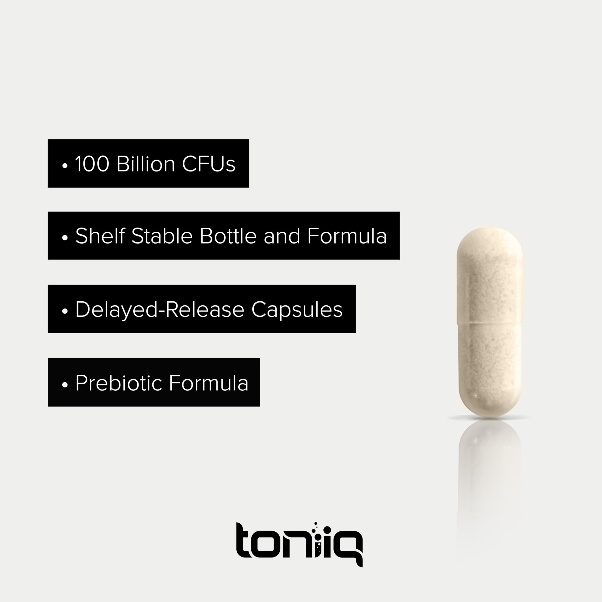 Toniiq Lactobacillus Plantarum – 100 Billion CFU High-Strength Single-Strain Probiotic with FOS – Delayed-Release Veggie Capsules – Third-Party Tested Potency – 60 Capsules ToniiqAu supplements