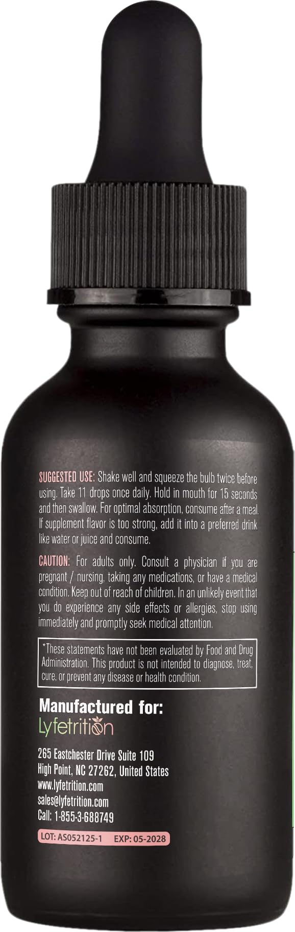 Lyfetrition Benfotiamine 118 ml, 4 FL Oz Liquid, 220 Servings, Made in USA, Quick Absorption, Potent Ingredients, Non-GMO LyfetritionAu supplements