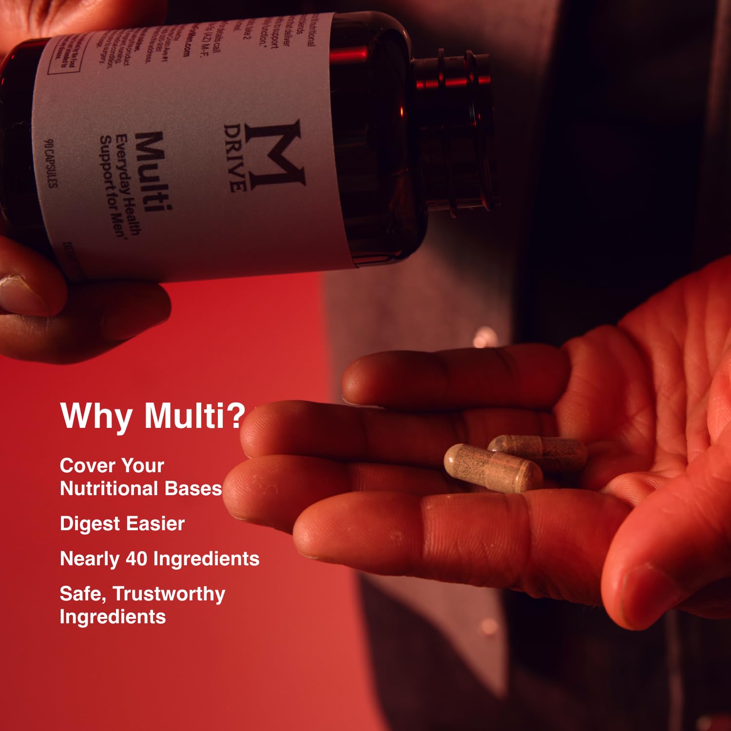Mdrive Multivitamin for Men, Daily Multivitamin - Immune Health Support from Zinc, Selenium, Manganese & Vitamin D, Enzymes for Digestive Support, CoQ10 for Energy and Vitamin K2, 90 Capsules MdriveAu supplements