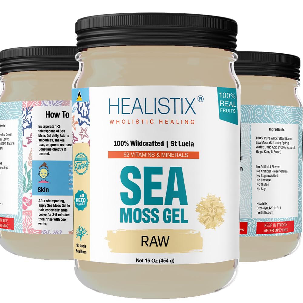 Healistix Irish Sea Moss Gel- St Lucia Wildcrafted Seamoss Gel, Packed with 92 Vitamins HX HEALISTIXAu supplements