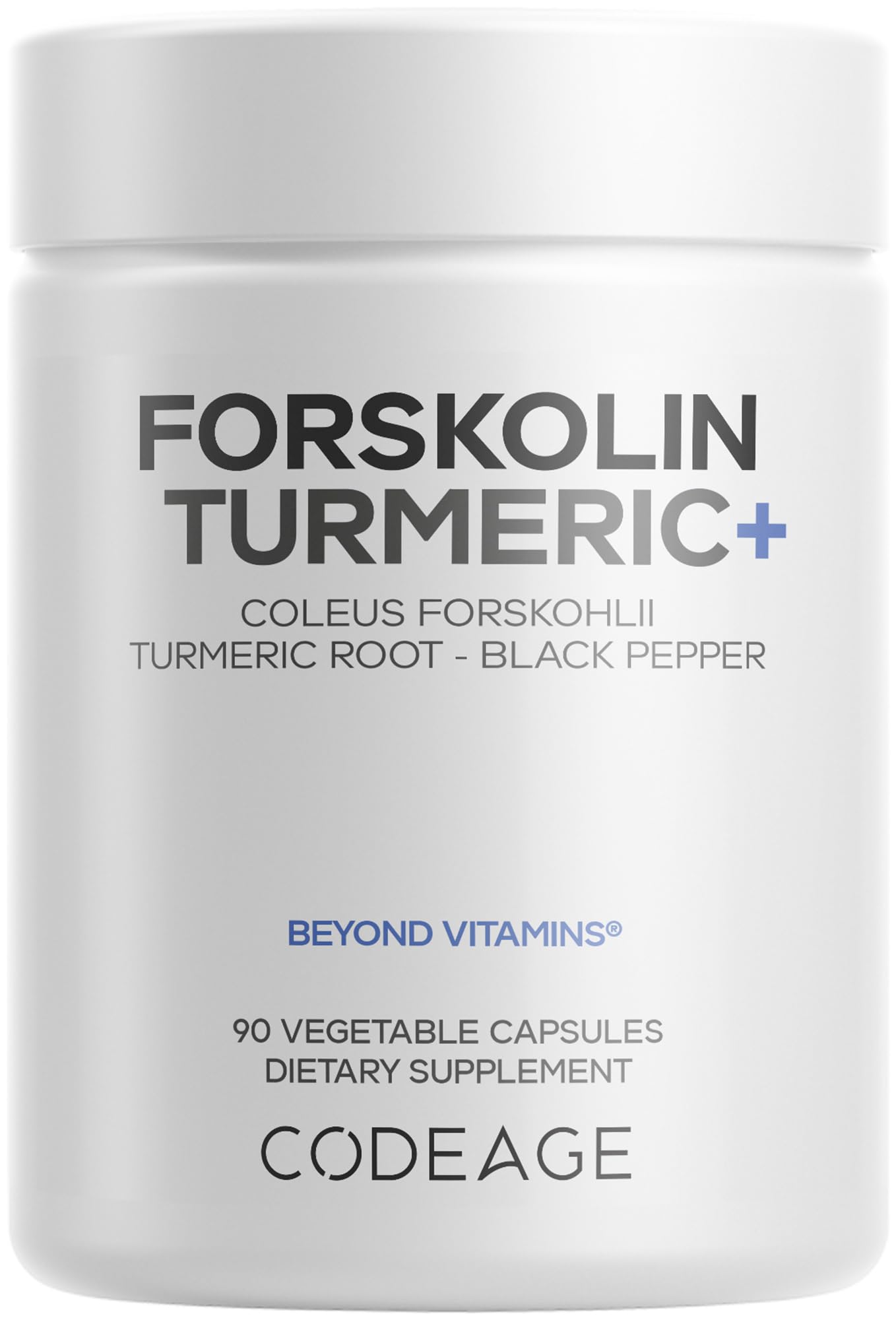 Codeage Forskolin, Pure Forskolin Coleus + Organic Turmeric Root Powder, 95% Curcuminoids + Bioperine Black Pepper - 20% Standardized Coleus Forskohlii Supplement - Non-GMO - 90 Capsules CodeageAu supplements
